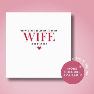 Carte personnalisée de Saint-Valentin, carte de Saint-Valentin pour ma femme, carte de Saint-Valentin pour femme, notre premier Saint-Valentin, carte de femme, pour elle