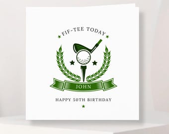 Golf 50th Birthday Card – Golfing Birthday Card - 50th Birthday Card for Him, Dad, Husband - Golf Lover Gift - Personalised Golf Card