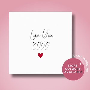 Gelukkige verjaardagskaart // Jubileumkaart voor hem, haar man, vrouw, Love you 3000-kaart, Leuke grappige verjaardagskaart