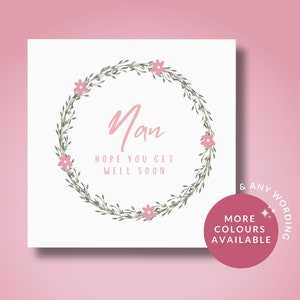 Carte de rétablissement personnalisée pour sa grand-mère, sa petite-fille, sa petite-fille, sa nièce, sa petite-amie, je vous souhaite un prompt rétablissement, je pense à vous