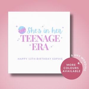Personalisierte 13.Geburtstagskarte für Mädchen, beste Freundin, Schwester, Tochter, Enkelin, Nichte, Teenager Geburtstagskarte, Geburtstagskarte