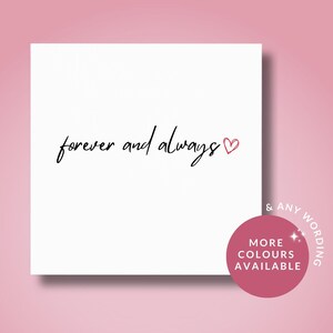 Tarjeta de feliz día de San Valentín // Tarjeta de San Valentín para él, su esposo, esposa, novio, novia, tarjeta para siempre y para siempre, tarjeta linda y sencilla