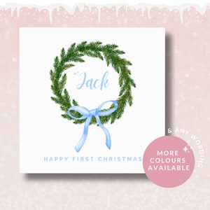 Biglietto di auguri di Natale personalizzato per lui, figlio, fratello, nipote, nipote maschio, biglietto di auguri di Natale per il primo anno del bambino