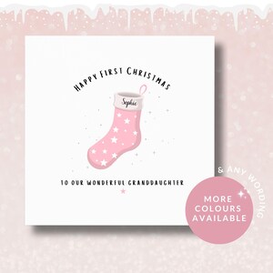 Personalisierte 1. erste Weihnachtskarte // erste Weihnachtskarte für Enkelin Tochter nichte Schwester ihr Mädchen, Babys 1