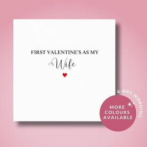 Carte de Saint-Valentin, carte de Saint-Valentin ma femme, carte de Saint-Valentin femme, notre première Saint-Valentin, carte de femme, pour elle