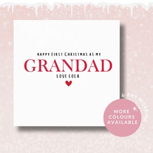 Cadeau personnalisé Premier Noël en carte de grand-père, nouvelle carte de Noël de grand-père, premier Noël de grand-père, premier Noël en cadeau de grand-père