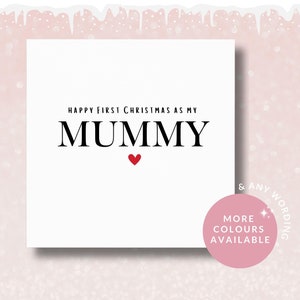 Carte Premier Noël maman, nouvelle carte de Noël maman, premier Noël de maman, cadeau de Noël maman, cadeau premier Noël maman