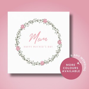 Carte de fête des mères / / Joyeuse fête des mères, carte pour maman, mère, carte de couronne de fleurs pour maman, carte de fête des mères pour maman, jolie carte de fête des mères