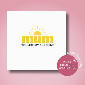Cartão de feliz aniversário para mãe, Cartão de aniversário personalizado para mãe, Você é meu raio de sol, Cartão de sol, Mãe especial, Presente para mãe