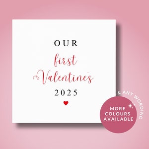 Unsere 1. erste Valentinstag 2025 Karte, erste Valentinstag Zusammen Karte, für meinen Freund Freundin, Valentinstag Karte