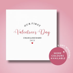 Personalisierte unsere 1. erste Valentinstag Karte, erste Valentinstag zusammen Karte, für meinen Freund Freundin, Valentinstagskarte 2025