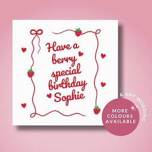 Carte d'anniversaire spéciale baies pour sa fille, soeur, petite-fille, nièce, carte d'anniversaire aux fraises et aux baies