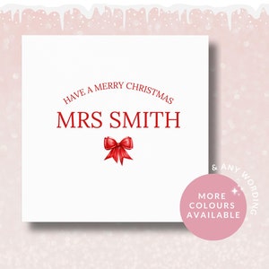 Tarjeta de Navidad personalizada para profesores // Tarjeta de Feliz Navidad para profesores, Regalo de Navidad para profesores, Tarjeta de agradecimiento para profesores, Tarjeta escolar
