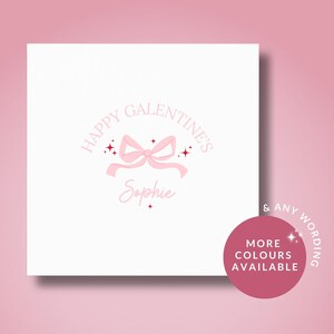 Gepersonaliseerde Galentine's kaart // Bow Galentine's kaart voor haar bestie zus, Galentine's cadeau voor haar, Happy Valentine's Day-kaart voor bestie
