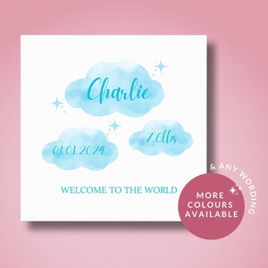 Tarjeta para recién nacido // Tarjeta de felicitaciones, regalo para bebé niño, regalo para nuevos padres, bienvenida al mundo, bienvenida pequeño, hola pequeño