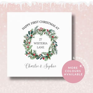 Carte de Noël personnalisée pour une nouvelle maison // Carte pour une nouvelle maison, Félicitations pour l'achat de votre nouvelle maison, Premier Noël dans votre nouvelle maison, Carte pour déménagement