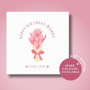 Cartão de aniversário para mamãe, mamãe, babá // Cartão personalizado para irmã, filha, sobrinha, Cartão de aniversário de filha, filho, filhos, Cartão de flores