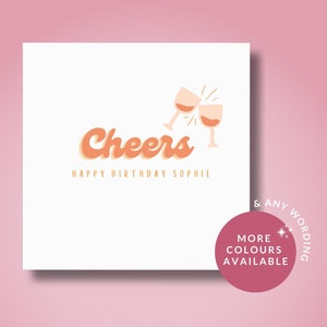Cartão de aniversário personalizado para ele, seu namorado, sua namorada, Cartão de aniversário Cheers, Cartão de feliz aniversário, Cartão de aniversário retro vintage