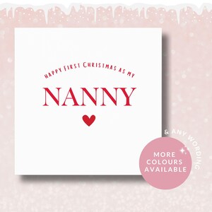 Carte Premier Noël pour nounou, Nouvelle carte de Noël pour nounou, Premier Noël pour nounou, Cadeau de Noël pour nounou, Cadeaux Premier Noël pour ma nounou
