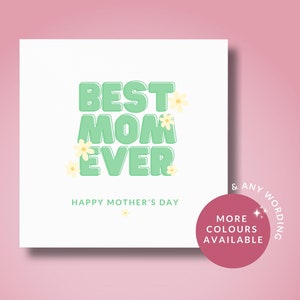 Tarjeta del Día de la Madre // La mejor mamá del mundo, Feliz Día de la Madre, Tarjeta para mamá, Mamá, Tarjeta del Día de la Madre para mamá, Tarjeta de flores para el Día de la Madre,