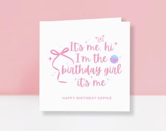 Tarjeta de cumpleaños divertida para niña – Regalo de cumpleaños personalizado para ella