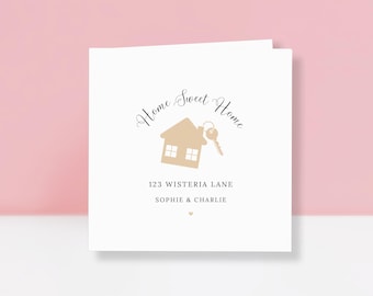 Personalised New Home Card – Custom Address Housewarming Gift - Moving In Card - First Home