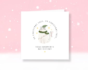 Divertente biglietto di Natale con gatto - Biglietto di Natale per papà gatto - Biglietto di Natale per mamma gatto - Biglietto di Natale dal gatto - Simpatico biglietto di Natale con gatto