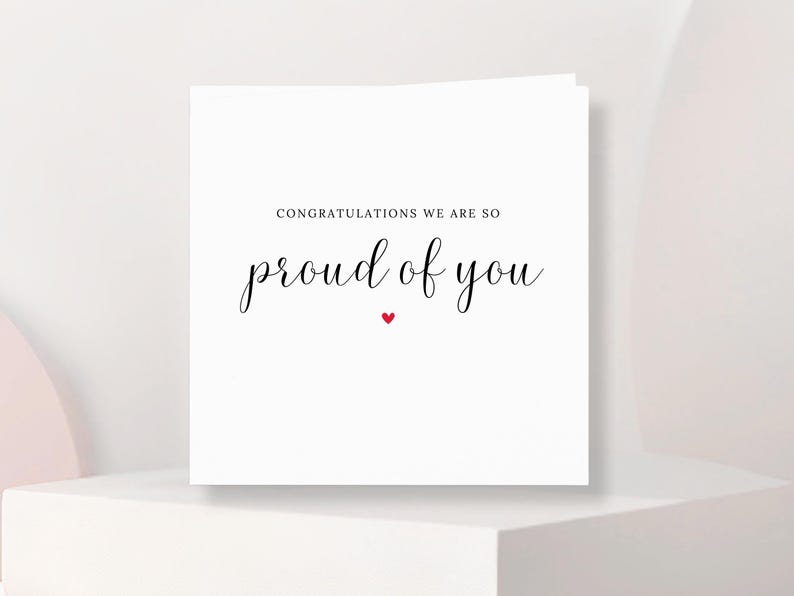 So Proud of You Card - Congratulations Card - Well Done - Graduation ...