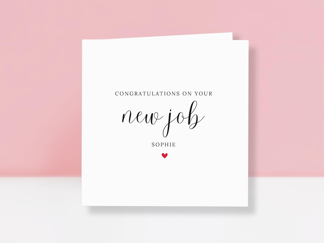 Personalised New Job Card – Congratulations Card - Etsy