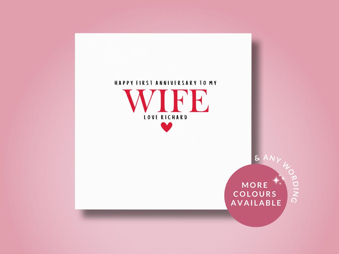 Happy Anniversary to My Wife Card – Personalised Love Card From Husband ...