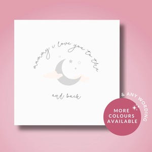 Tarjeta del Día de la Madre // Tarjeta del Feliz Día de la Madre para mamá mami, Te amo hasta la luna y más allá, Tarjeta de luna y estrellas, Mamá especial, Regalo para mamá