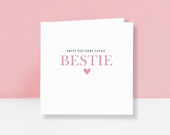 Personalised Bestie Birthday Card - Custom Friend Card