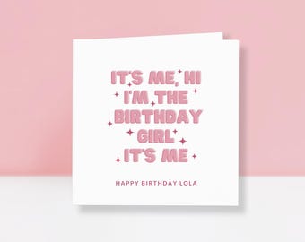 Tarjeta de cumpleaños personalizada para niña - Tarjeta de cumpleaños divertida para ella - Tarjeta de cumpleaños para hija, sobrina, amiga - Tarjeta de cumpleaños personalizada