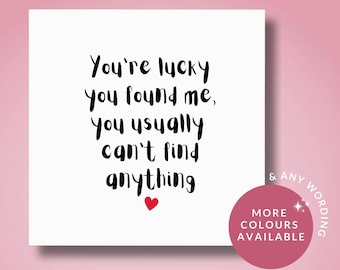 Happy Anniversary Card // Carte d'anniversaire pour lui, son mari, sa femme, son petit ami, Carte d'anniversaire citation drôle et Anniversaire de mariage