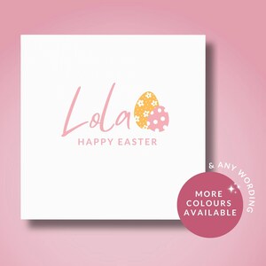 Tarjeta de Feliz Pascua // Tarjeta de Pascua personalizada para su hija, hermana, nieta, sobrina, niña, tarjeta de huevo de Pascua, tarjeta de huevos de Pascua de chocolate