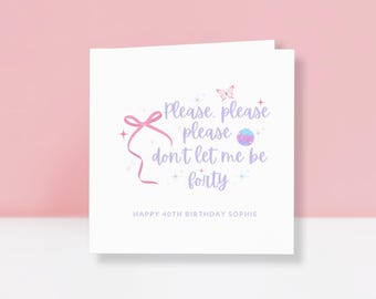 Lustige Karte zum 40. Geburtstag – Geburtstagskarte zum 40. für Frauen – Personalisierte Karte zum 40. Geburtstag – Karte zum 40. Geburtstag für Freunde