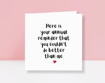 Funny Anniversary Card – Wife, Husband Anniversary Card - Annual Reminder Anniversary - Marriage Performance Review - Him Her Anniversary