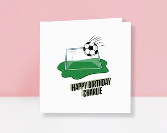 Boys Birthday Card - Personalised Football Birthday Card - Birthday Card for Son, Grandson, Nephew - Football Card - Sports Birthday Card