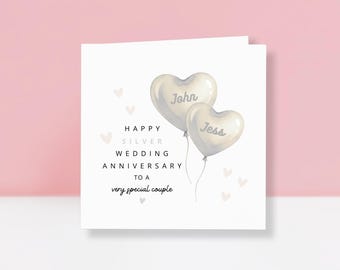 Tarjeta personalizada de aniversario de bodas de plata (25º aniversario) - Tarjeta de aniversario de plata - Tarjeta de aniversario para parejas - Tarjeta personalizada de aniversario de 25º aniversario