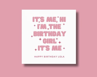 Carte d'anniversaire personnalisée Taylor Swift | Fan de Swiftie | Carte pour fan de Taylor Swift | Paroles de la chanson Eras Tour Birthday