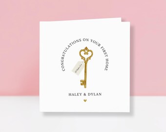 Tarjeta personalizada para nuevo hogar - Tarjeta con nombre y dirección personalizados - Tarjeta de inauguración - Felicitaciones por tu primer hogar - Regalo para nuevo hogar