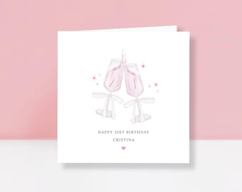 Personalised 21st Birthday Card - Twenty First Birthday Card - 21st Birthday Card for Daughter, Granddaughter, Niece, Sister, Best Friend