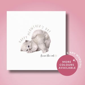Mother's Day Card from the Cat, Happy Meowther's Day, Card for Cat Mom Mum Mother, Mom Cat Card, Purrfect Mom, Cute Mother's Day Card