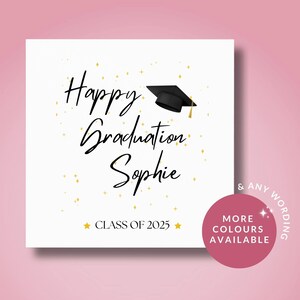 Carte de remise des diplômes heureuse // Carte de félicitations pour diplômé, diplômé universitaire, célébration de l'obtention du diplôme, promotion 2025, félicitations