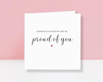So Proud Of You Card - Congratulations Card - Well Done - Graduation, New Job, Passed Card - New Chapter - Promotion -Personalised Card
