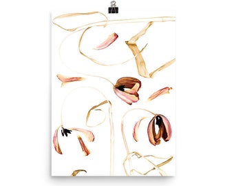 Withered - Poster of tulips, Botanical Print, 2 colors, 12x16, 18x24, 24x36", 21x30cm, 30x40cm, 50x70cm, 61x91cm, 70x100cm