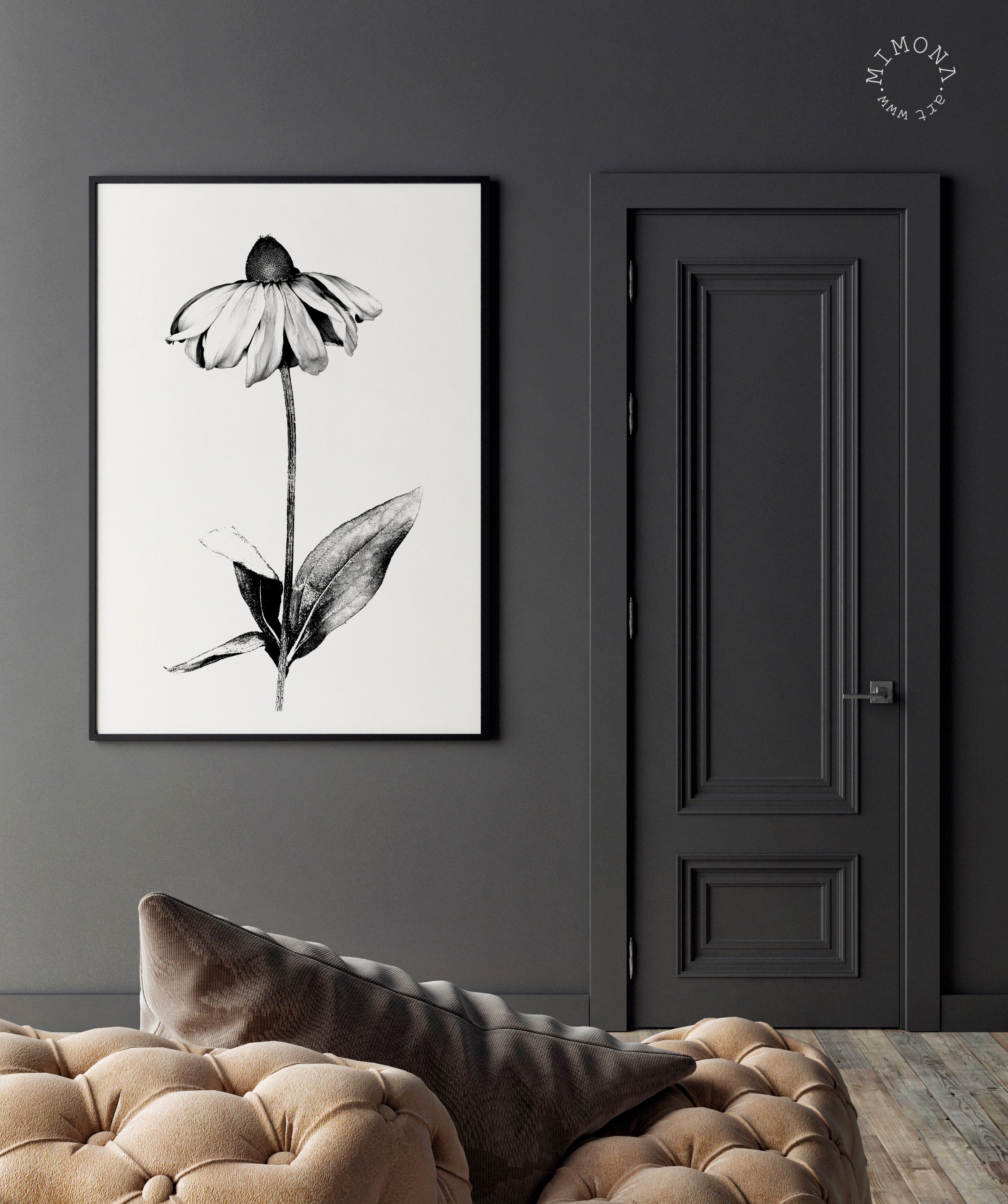 Echinacea Paradoxa Printable Floral Art Set Vertical - Etsy