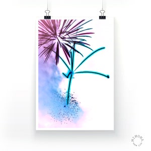 Fireworks 1 Printable Card, Firework Photography, Downloadable Art, Size A5 A6 image 2