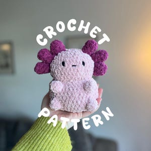DIGITAL CROCHET PATTERN | Crochet Axolotl Plush | Amigurumi | Axolotl | Pattern | Crochet Plush | Crochet Plushie | Low Sew