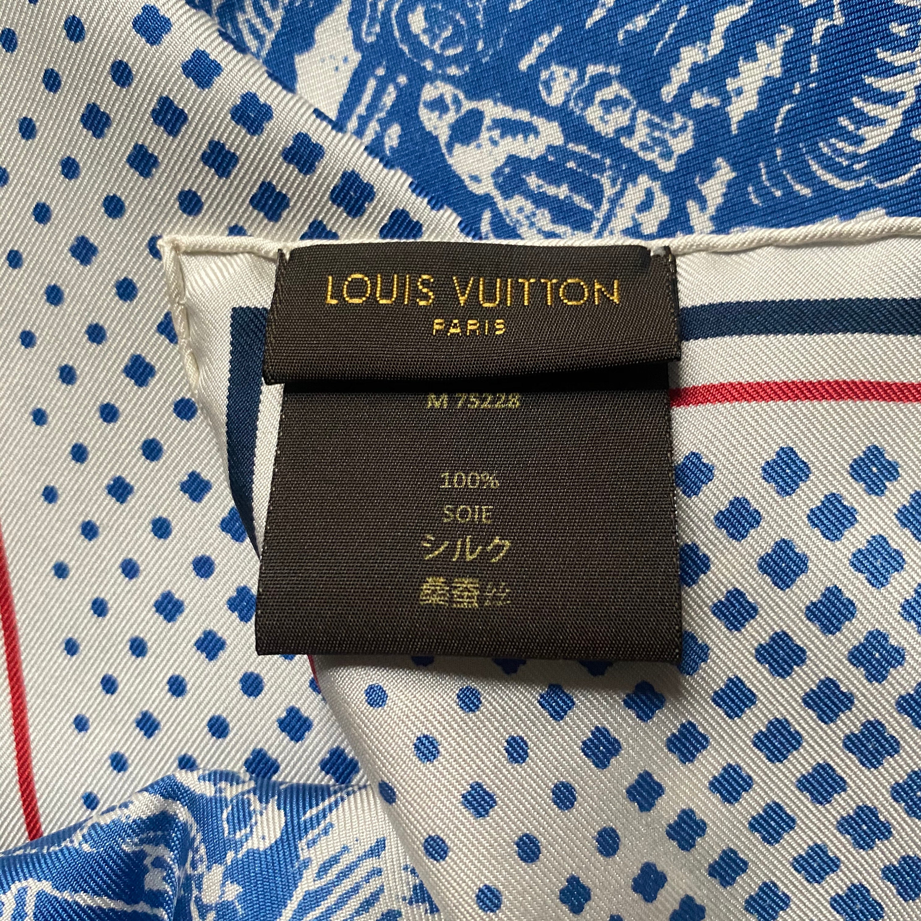 KANATOit Vintage Louis Vuitton Silk Scarf Louis Vuitton Vintage Silk Foulard Silk Carré Authentic Louis Vuitton Scarf
